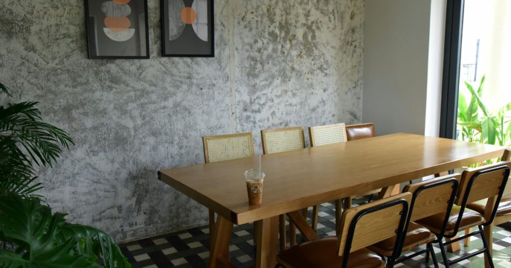 Modern minimalist interior design with clean lines and neutral tones