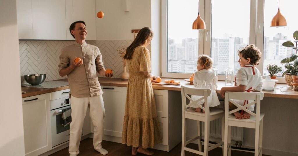 All-neutral kitchen with soft beige tones creating a calm, balanced look.