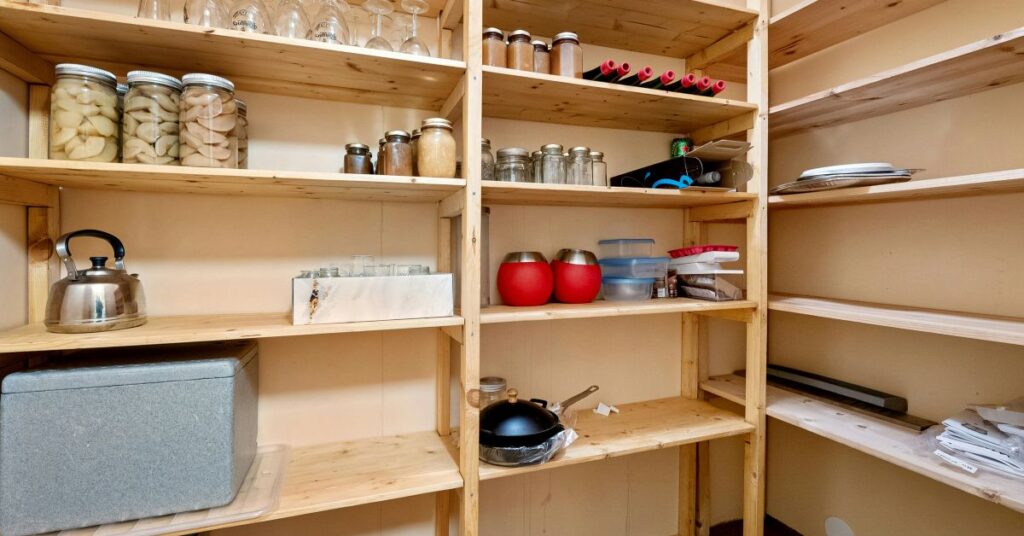 Sleek kitchen with hidden storage design.