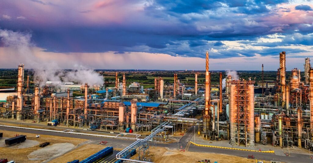 Rustic industrial kitchen with wood accents and metal finishes.
