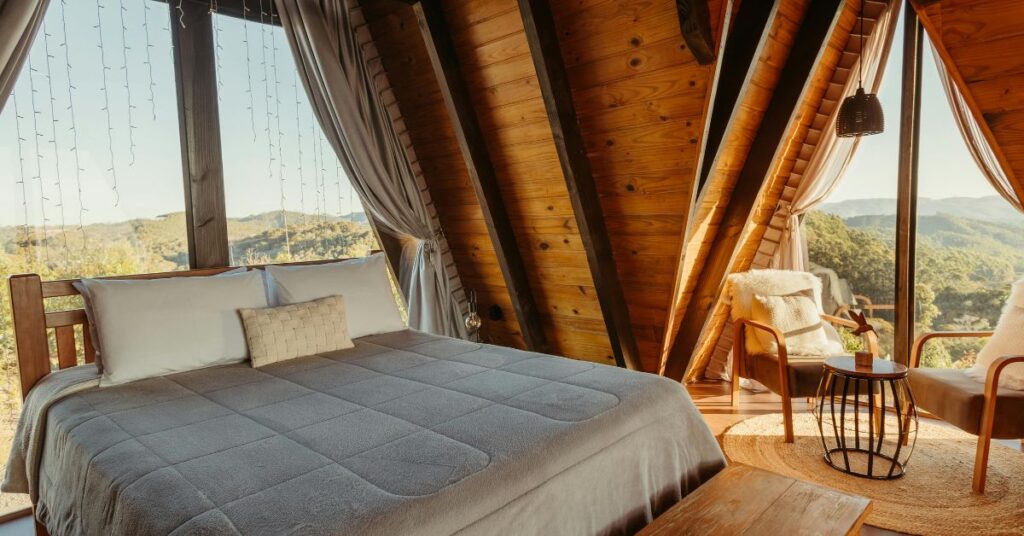 Cozy cottage kitchen with warm tones, wooden accents, and inviting rustic charm.